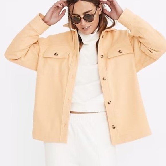 Madewell Tops - Madewell Brushed Herringbone Knit Shirt MC465 Jacket Butter Yellow Size M